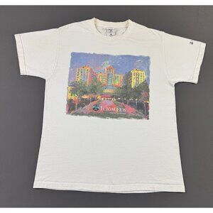 Rare Vintage Y2K Foxwoods Resort Casino White Shirt Art Promo Tee Large